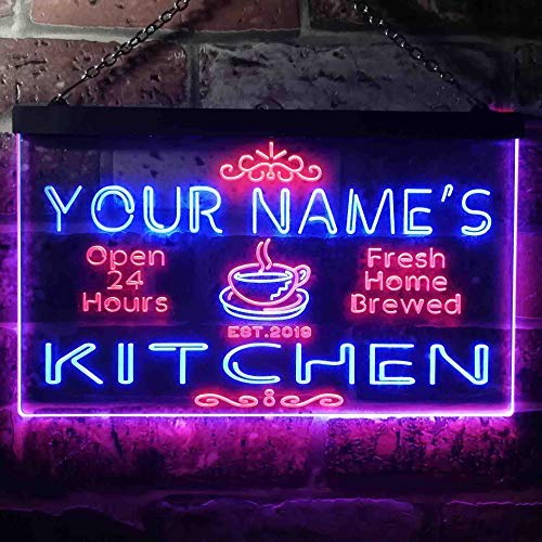 Personalized Home Kitchen Coffee Dual LED Neon Light Sign